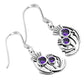 Amethyst CZ Sterling Silver Thistle Earrings