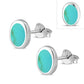  Turquoise Oval Sterling Silver Stud Earrings