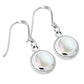 Mother of Pearl Round Silver Earrings