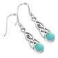Turquoise Celtic Trinity Knot Silver Earrings