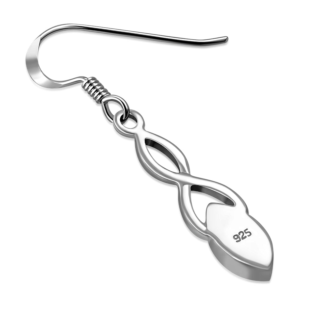 Abalone Shell Celtic Knot Silver Earrings 