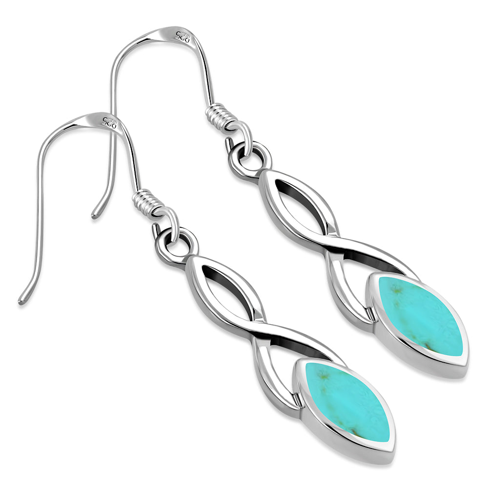 Turquoise Celtic Knot Sterling Silver Earrings 