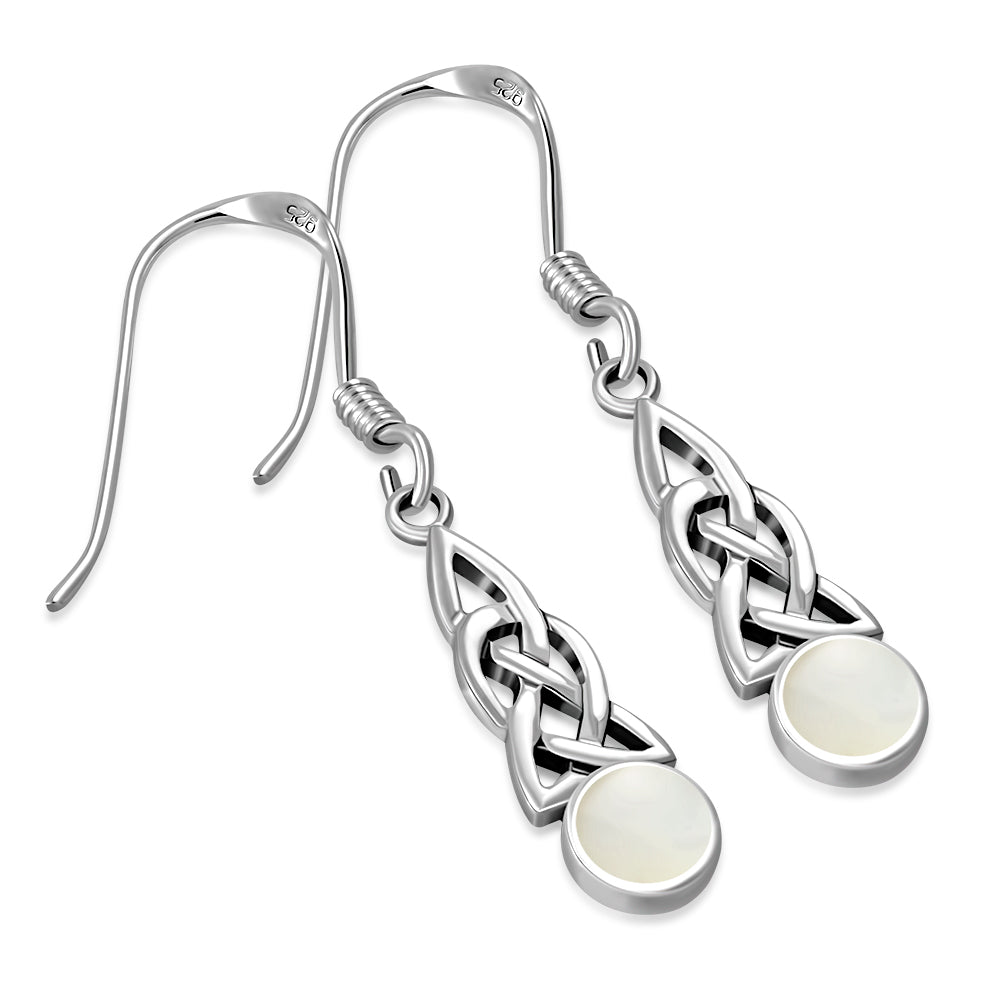Mother of Pearl Celtic Trinity Knot Earrings 