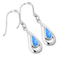 Synthetic Azure Opal Drop Sterling Silver Earrings