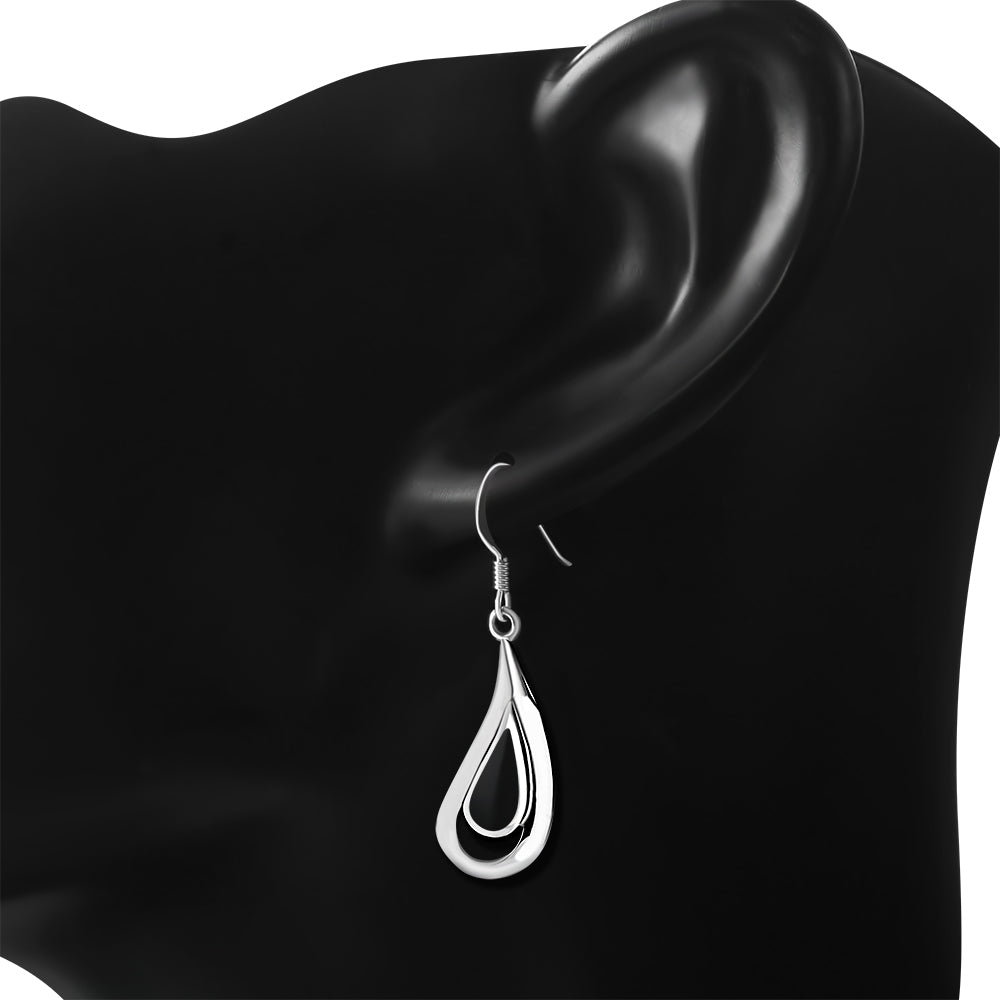 Black Onyx Drop Sterling Silver Earrings