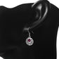 Garnet Round Celtic Knot Silver Earrings