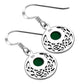 Green Agate Round Celtic Knot Silver Earrings
