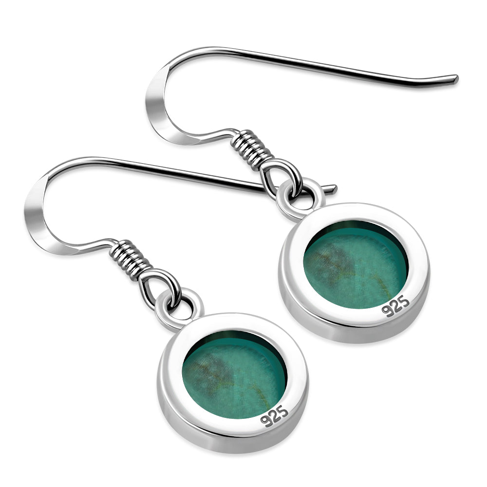 Turquoise Round Sterling Silver Earrings 