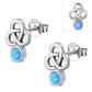 Synthetic Blue Opal Trinity Sterling Silver Earrings