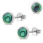 Abalone Simple Round Silver Stud Earrings