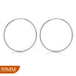 50mm Wide - 1.2mm Thick Silver Hoop Earrings