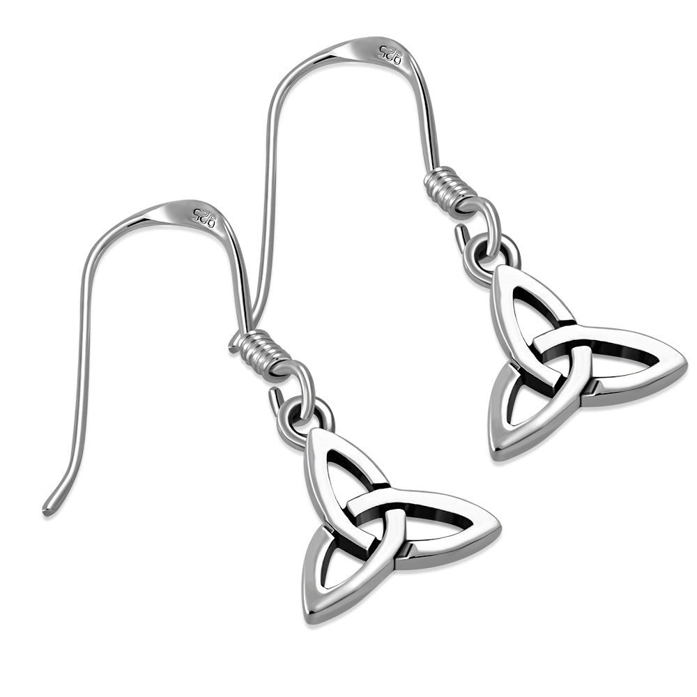 Celtic Knot Tiny Trinity Silver Earrings