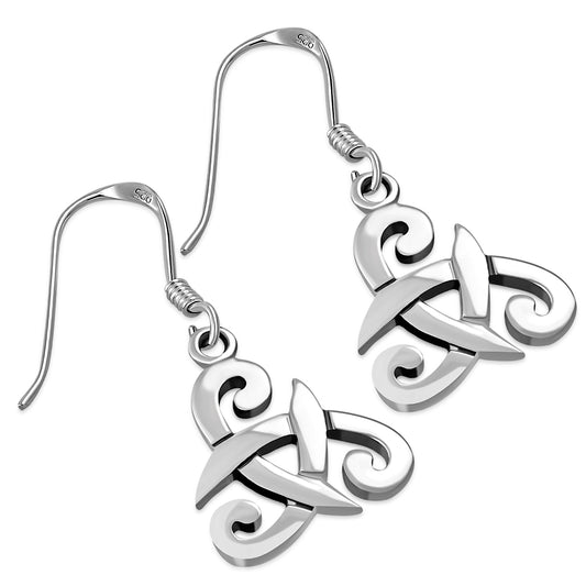 Celtic Swords Plain Silver Earrings