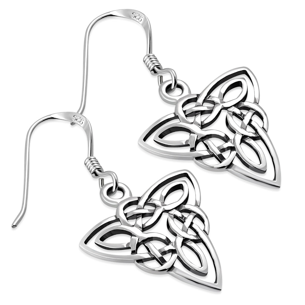 Plain Silver Celtic Trinity Earrings