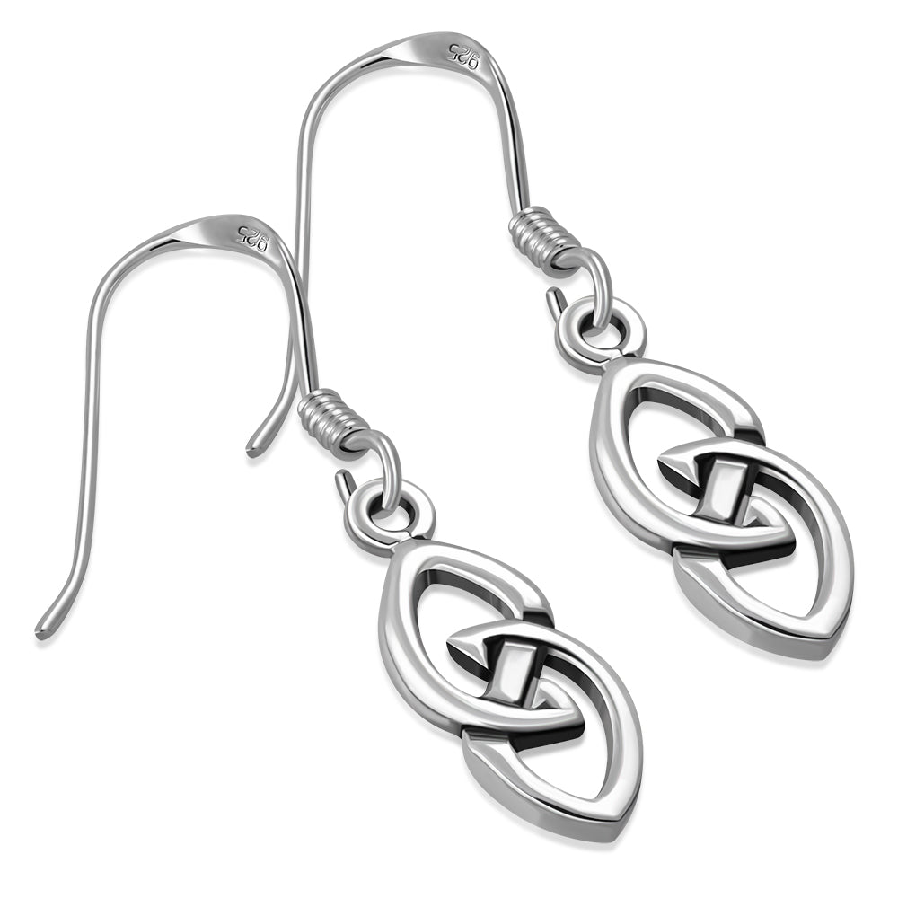 Tiny Celtic Knot Plain Solid Silver Earrings