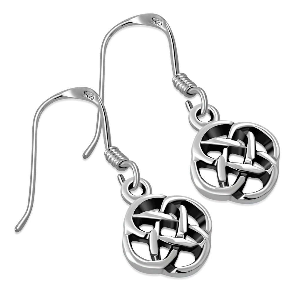 Tiny Plain Celtic Knot Solid Silver Earrings