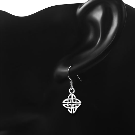 Tiny Celtic Knot  Solid Sterling Silver Earrings