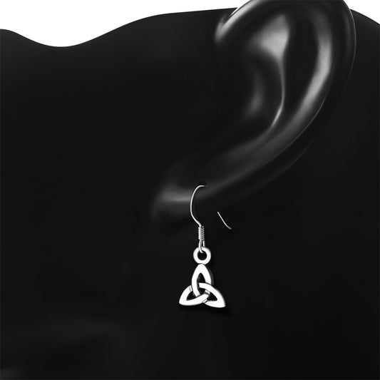 Tiny Celtic Trinity Knot Silver Earrings