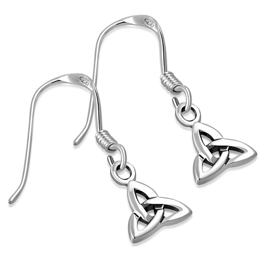 Tiny Celtic Trinity Knot Silver Earrings