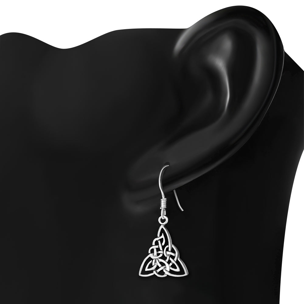 Plain Celtic Knot Trinity Silver Earrings