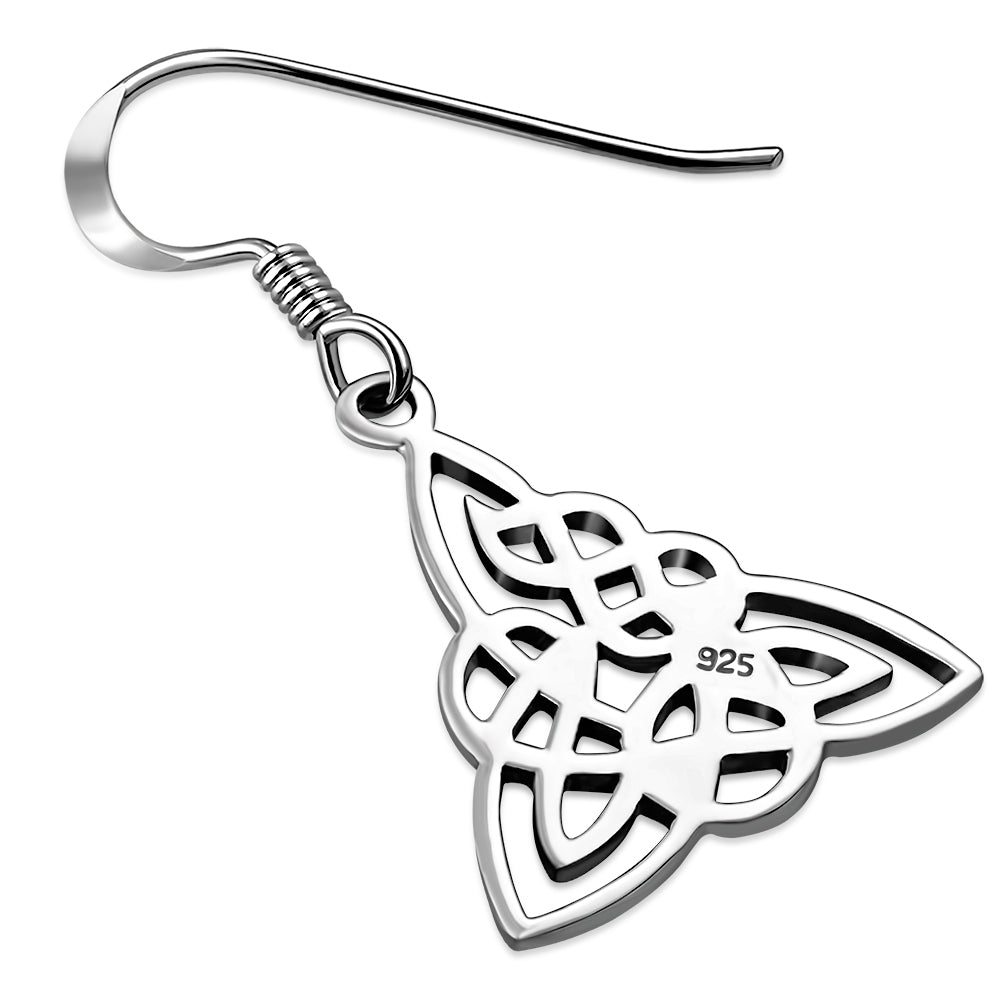 Plain Celtic Knot Trinity Silver Earrings