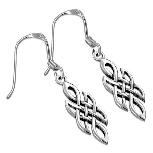 Plain Celtic Knot Silver Earrings