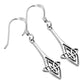 Long Celtic Knot Sterling Silver Earrings