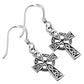 Tiny Celtic Cross Silver Earrings