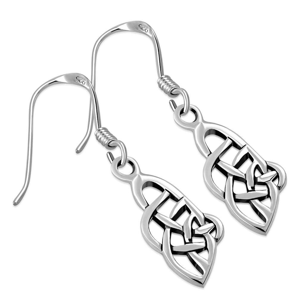 Celtic Knot Plain Solid Silver Earrings