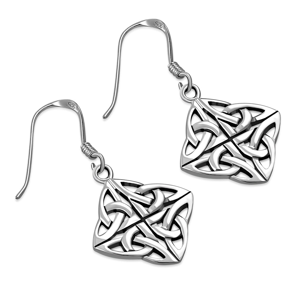 Celtic Trinity Design Silver Earrings