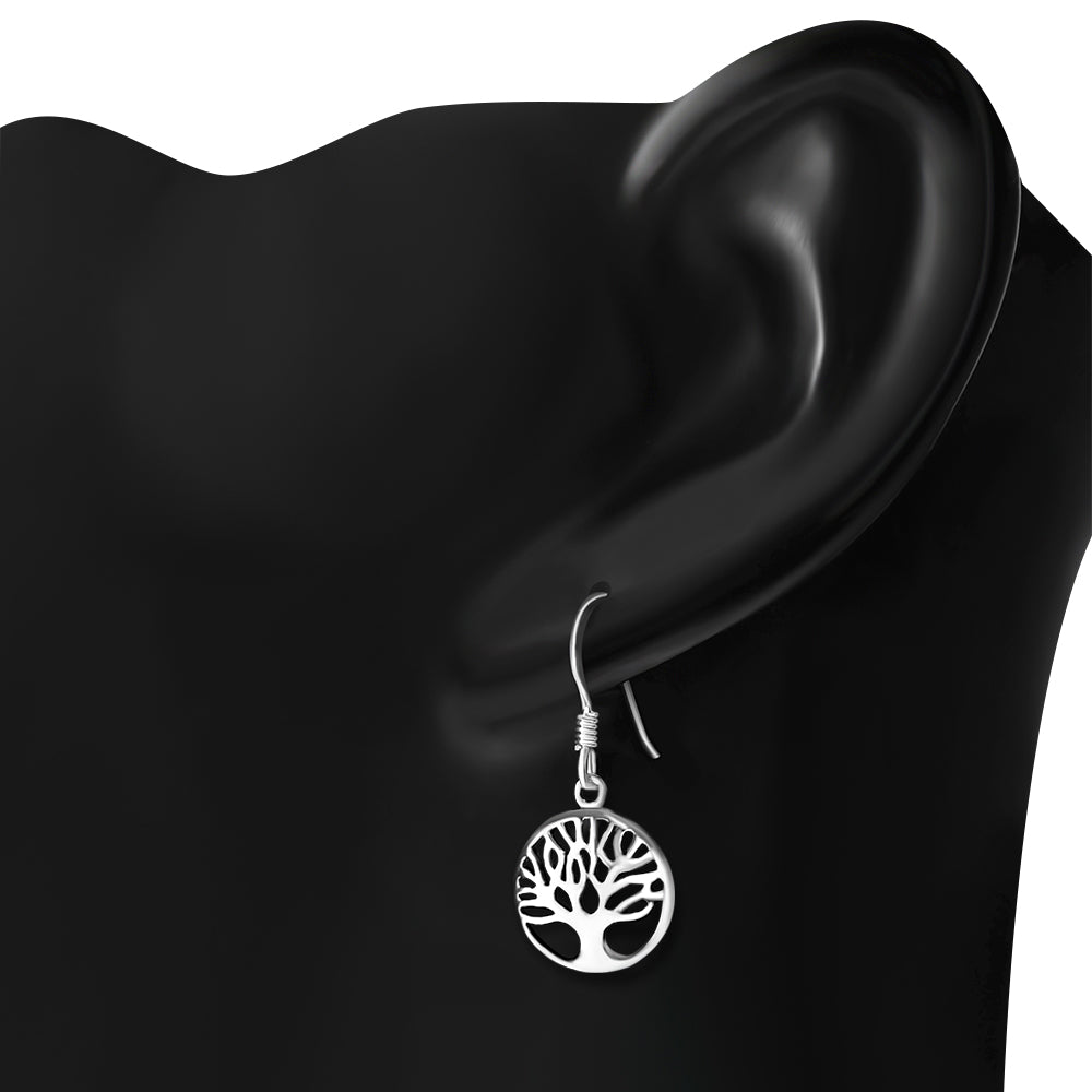 Small Tree of Life Silver Earrings
