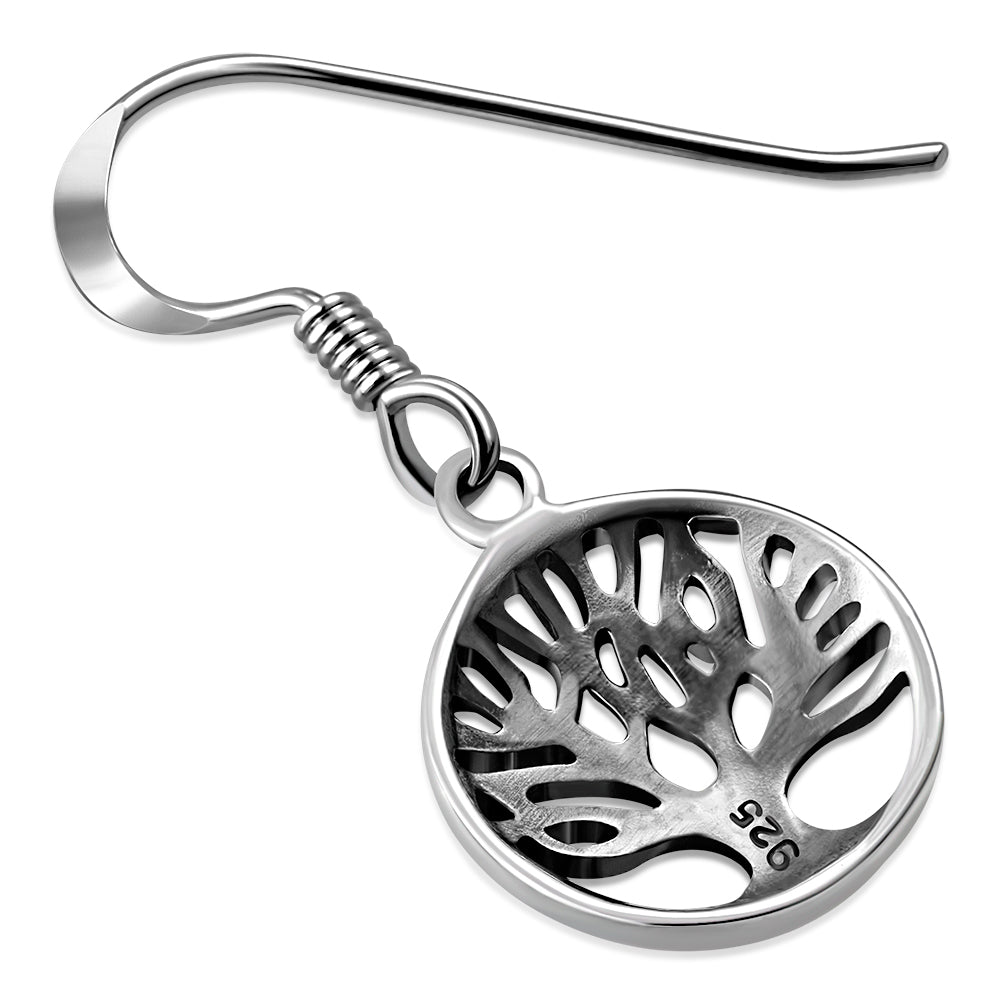 Small Tree of Life Silver Earrings