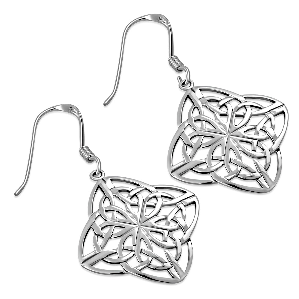 Sterling Silver Large Celtic Style Earrings