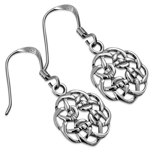Small Celtic Knot Plain Silver Earrings