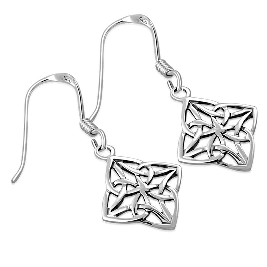 Celtic Plain Solid Sterling Silver Earrings