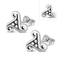 Celtic Triskele Stud Silver Earrings