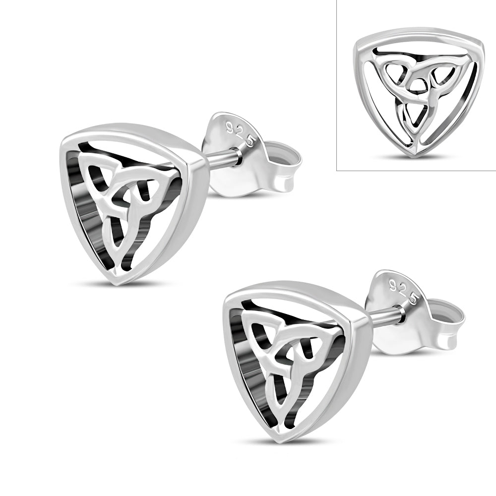 Solid Silver Trinity Knot Stud Earrings
