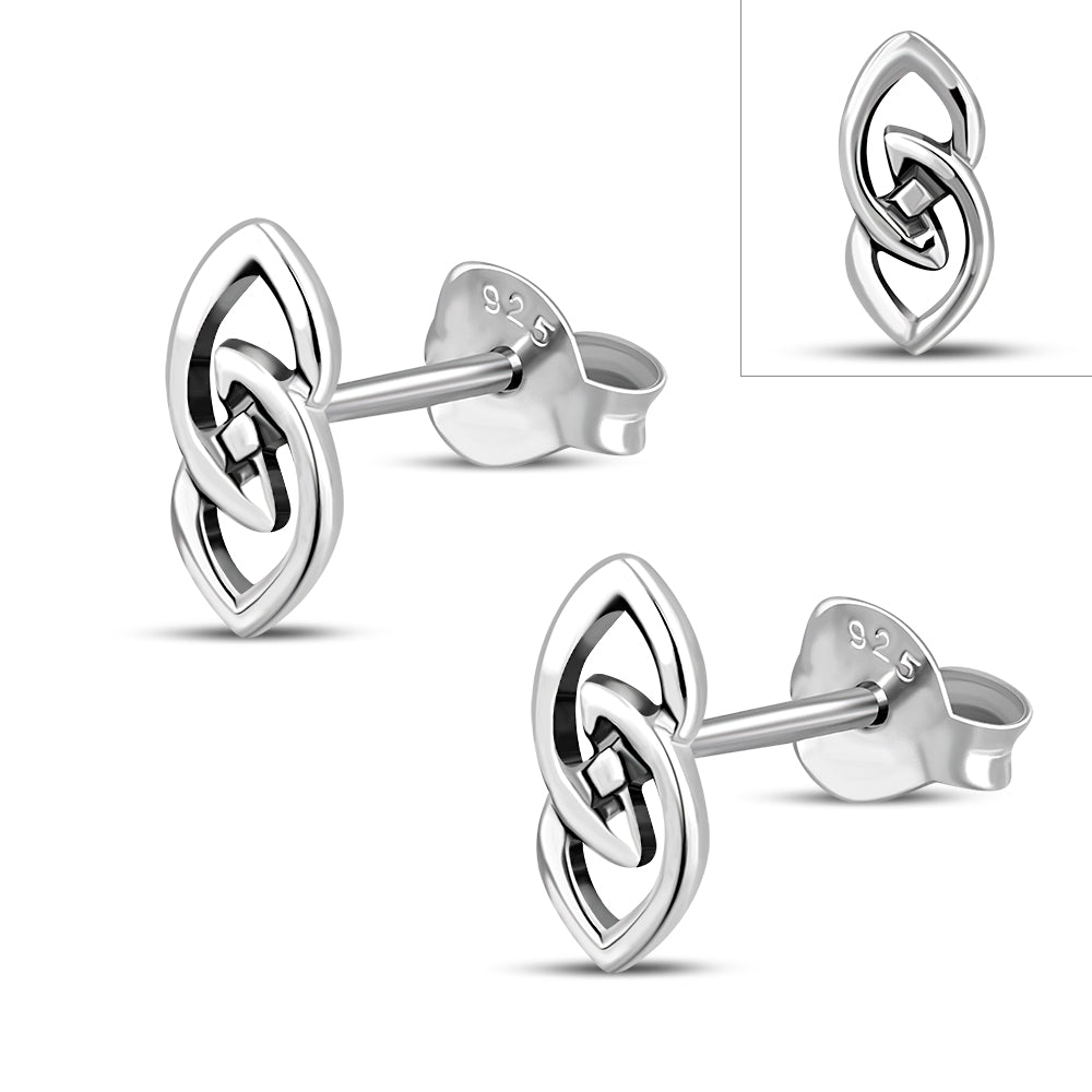 Plain Silver Celtic knot Stud Earrings