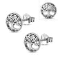 Round Celtic Tree of Life Silver Stud Earrings