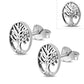 Oval Celtic Tree of Life Silver Stud Earrings