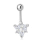 Clear CZ Triangle Silver Belly Ring
