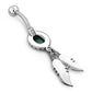 Ethnic Turquoise Belly Button Ring 316L & Silver