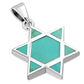 Turquoise Star of David Silver Pendant 