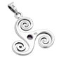 Amethyst Triskele Triskelion Triple Archimedean Spiral Celtic Silver Pendant