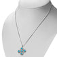 Synthetic Blue Opal Jerusalem Cross Silver Pendant