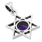 Amethyst Stone Star of David Silver Pendant