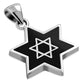 Black Enamel Star Of David Men's Silver Pendant