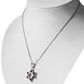 Large Star David Silver Pendant Garnet CZ