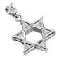 Large Star David Silver Pendant set w/ Clear CZ