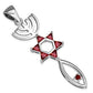 Garnet CZ Messianic Seal of Jerusalem Pendant